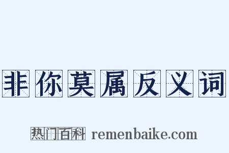 非你莫属反义词是什么意思的图片